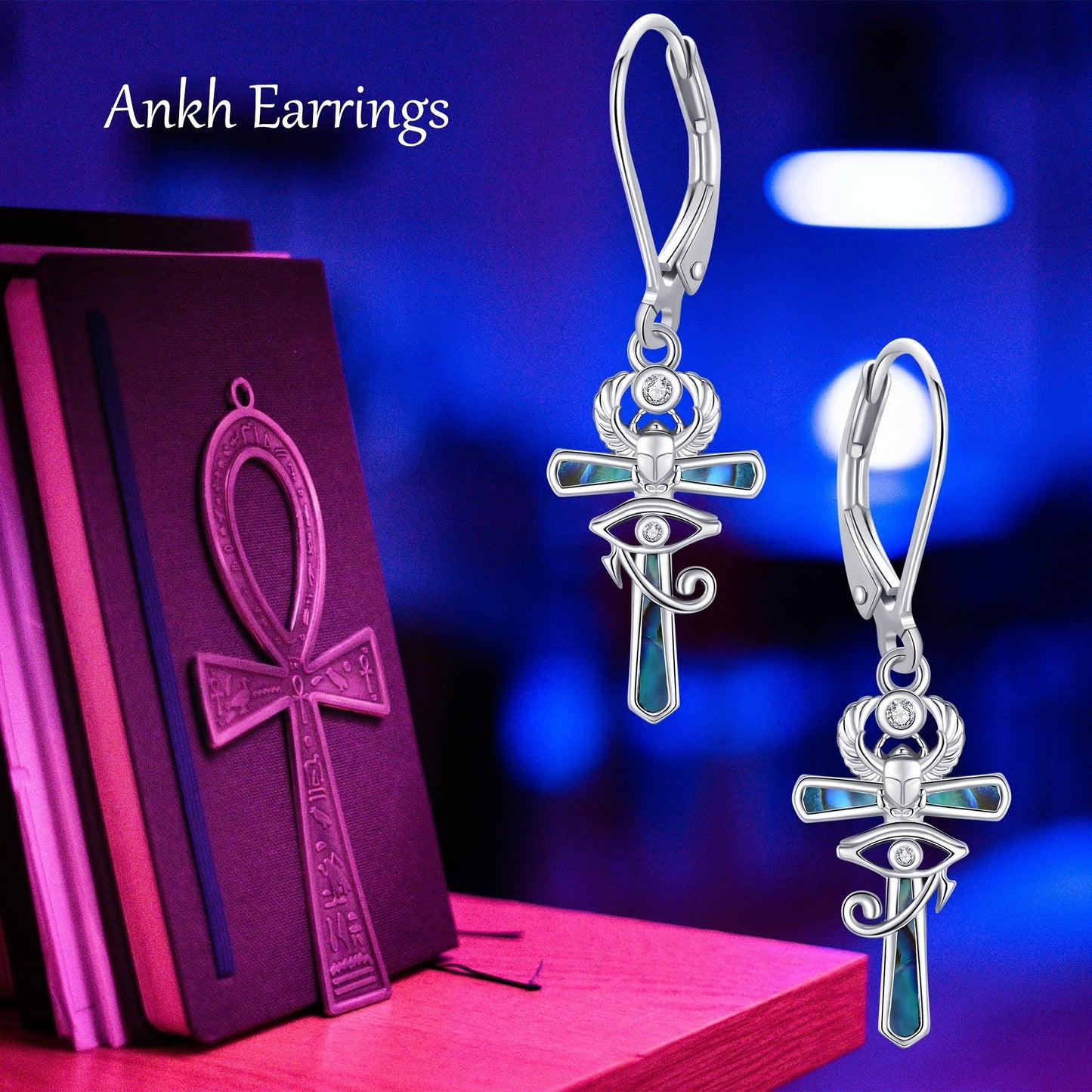 Ankh Eye Of Horus Earrings