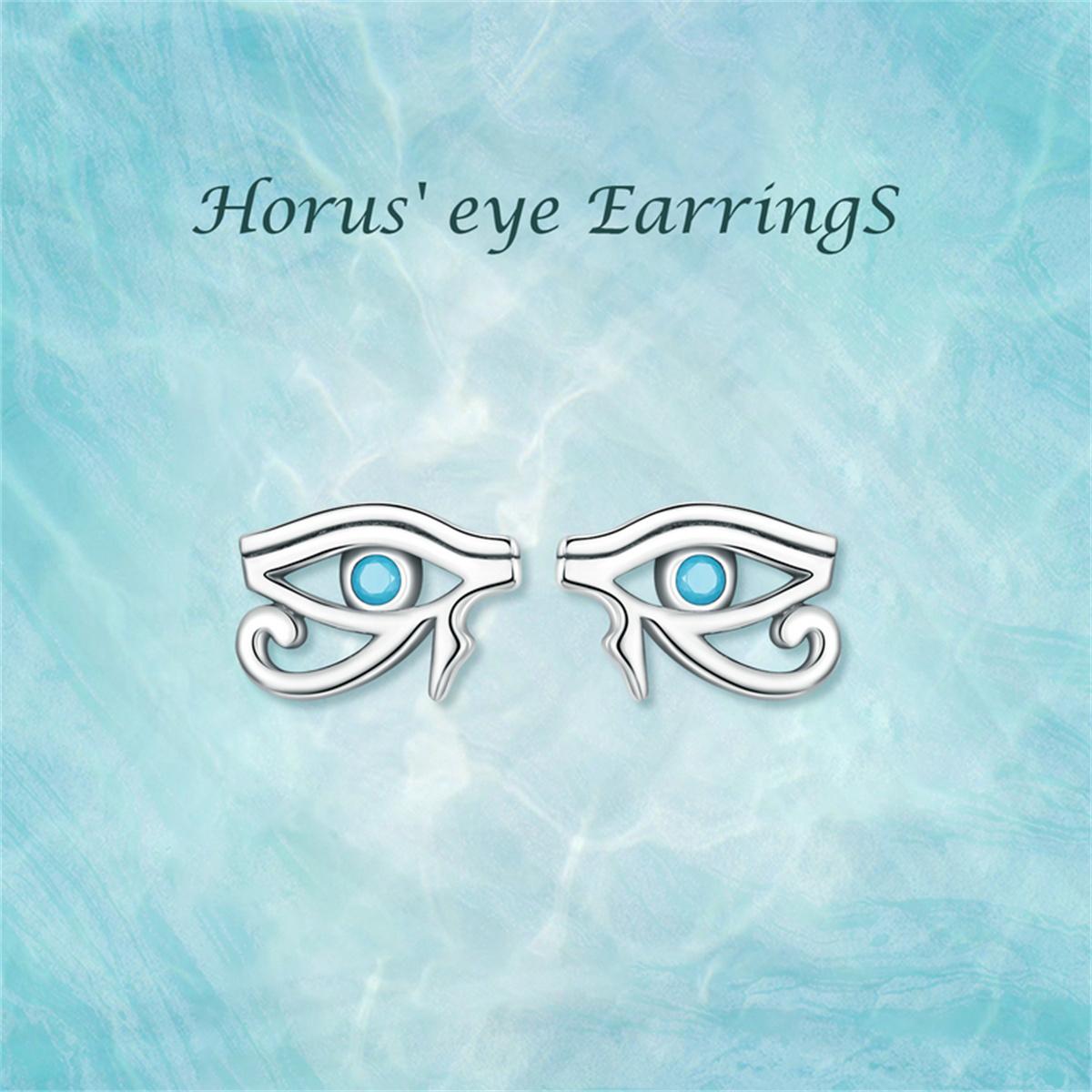 Eye of Horus Zirconia Stud Earrings