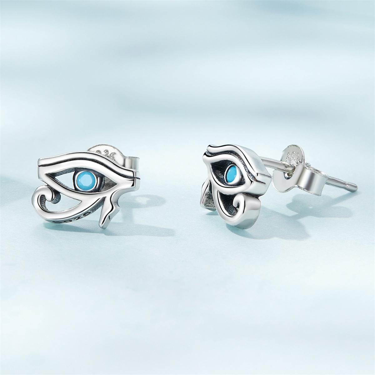 Eye of Horus Zirconia Stud Earrings