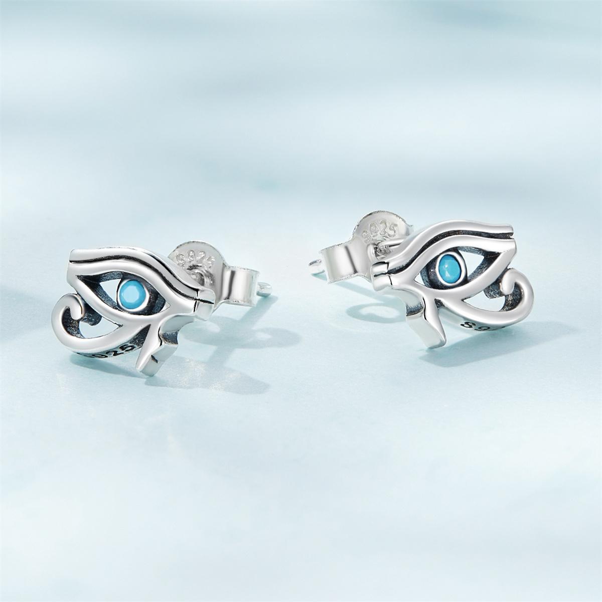 Eye of Horus Zirconia Stud Earrings