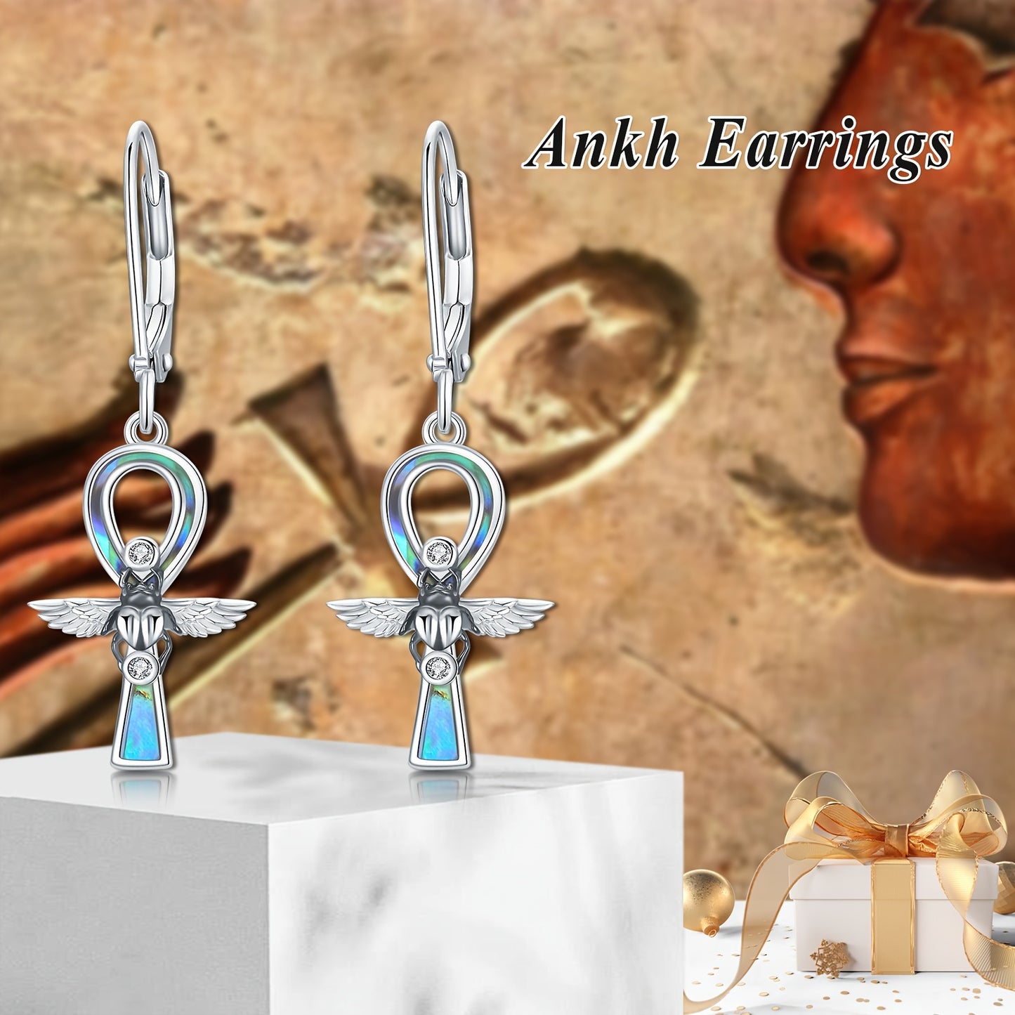 Ankh Drop Earrings