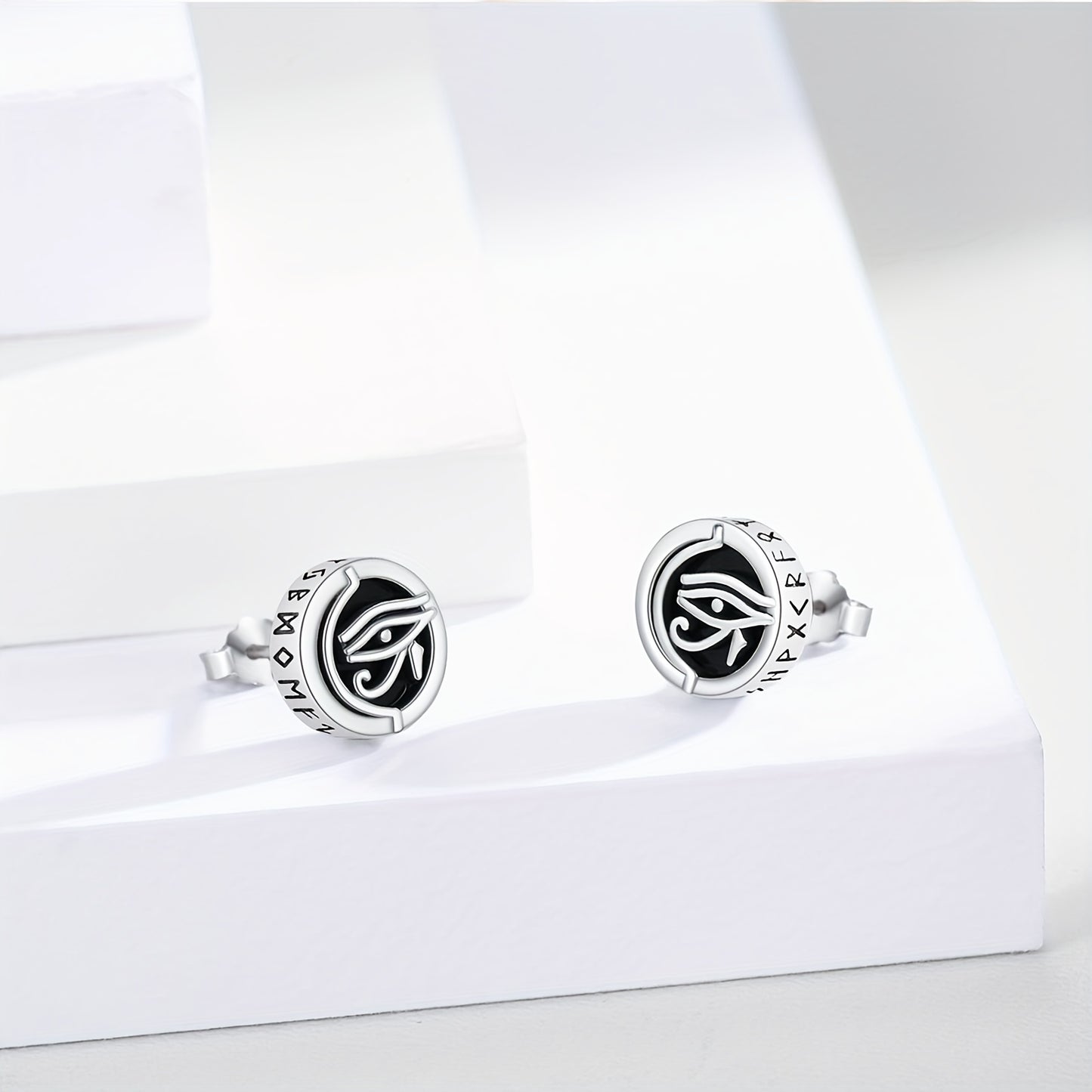 Viking Rune Eye Of Horus Stud Earrings