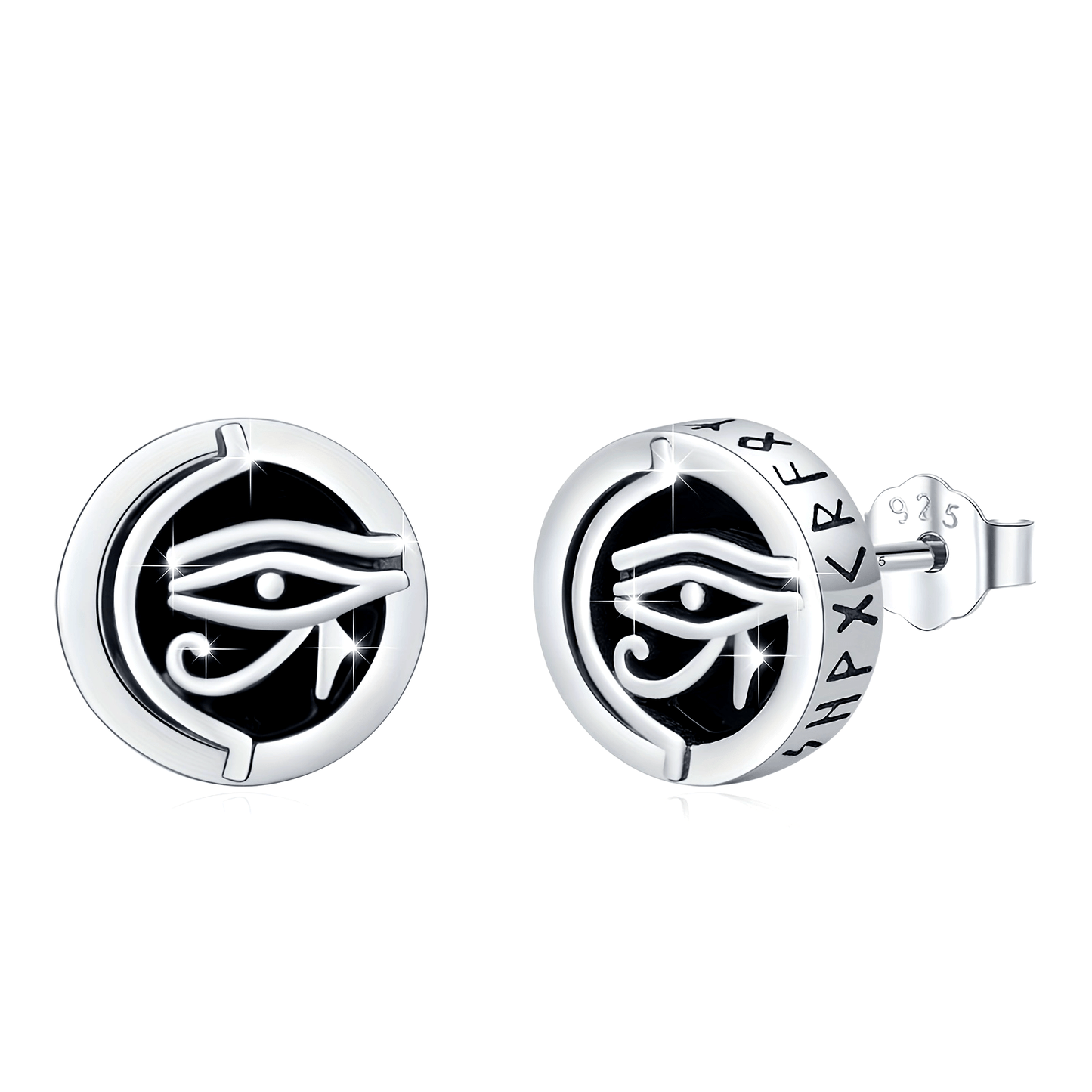 Viking Rune Eye Of Horus Stud Earrings