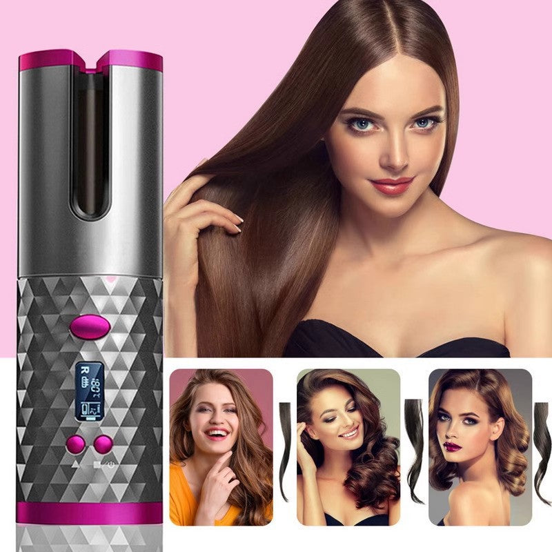 Wireless automatic hair curling iron