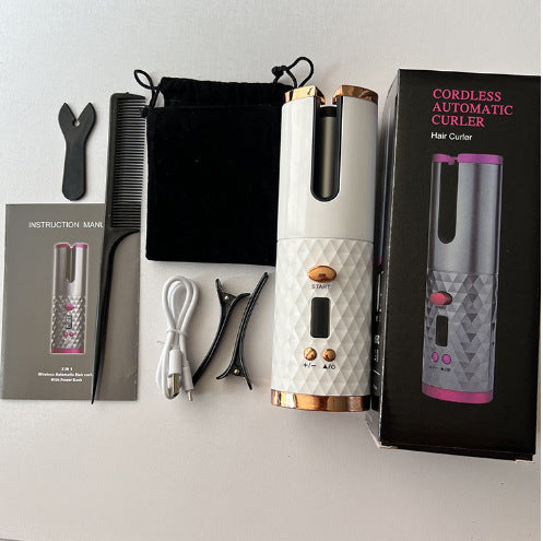 Wireless automatic hair curling iron