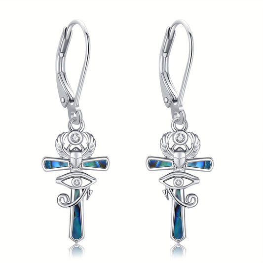 Ankh Eye Of Horus Egyptian Earrings