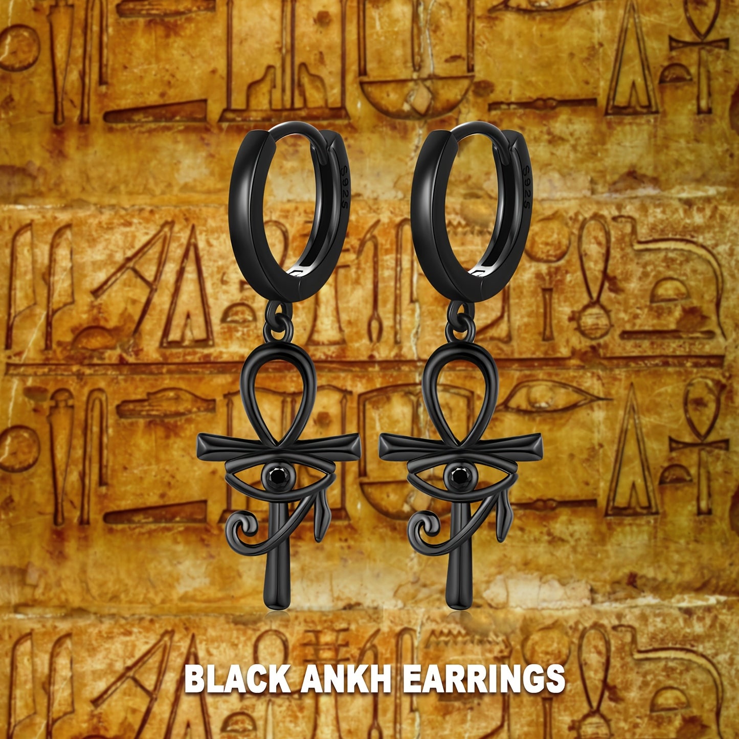 Eye Of Horus Ankh Dangle Drop Earrings