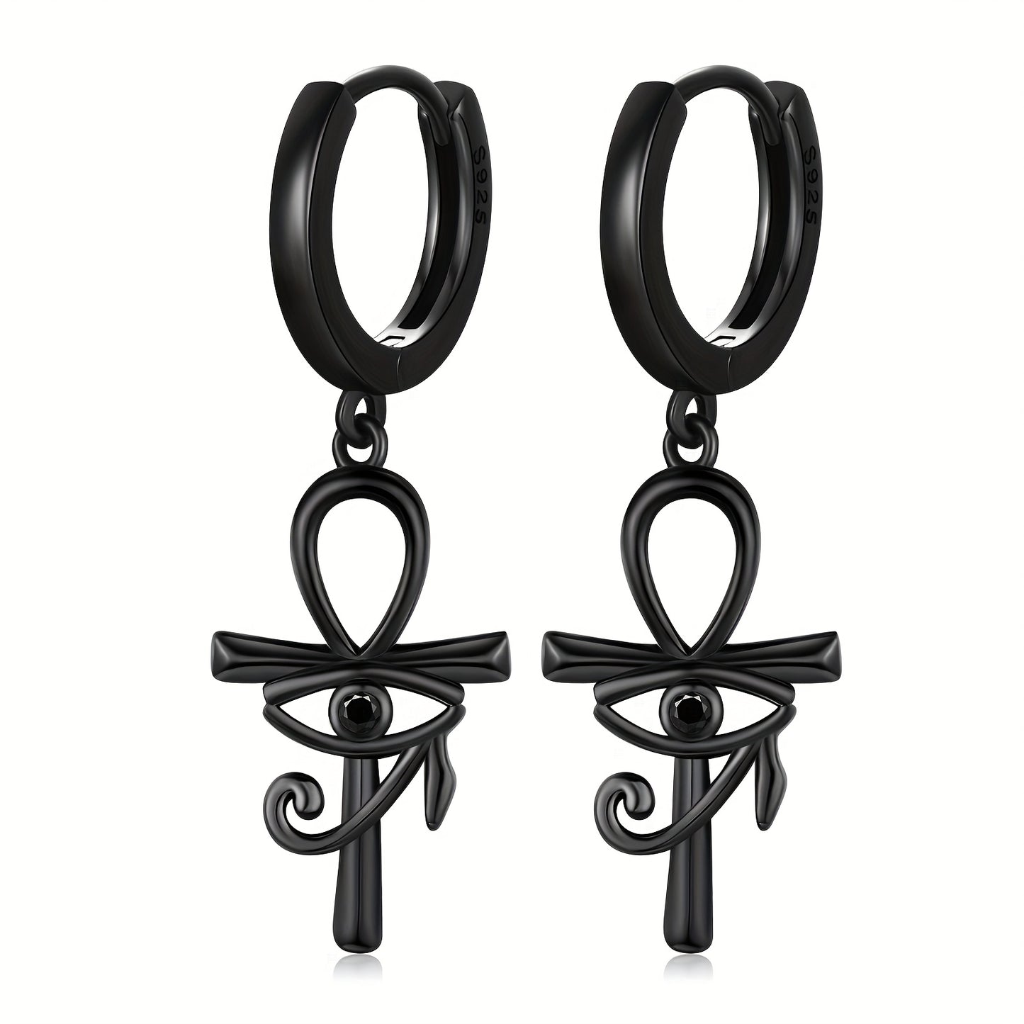 Eye Of Horus Ankh Dangle Drop Earrings